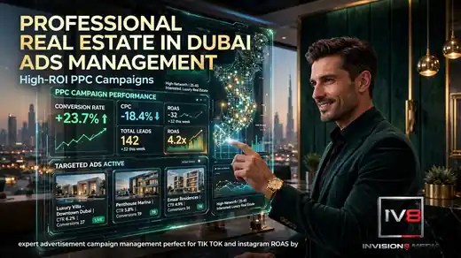 Dubai real estate ads management dashboard by InVision8