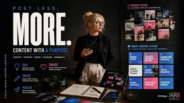 Post Less. More. - content strategy by InVision8